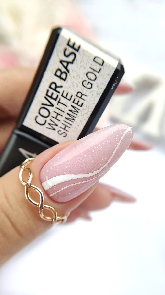 Cover Base - White Shimmer Gold, 10 ml - Image 4