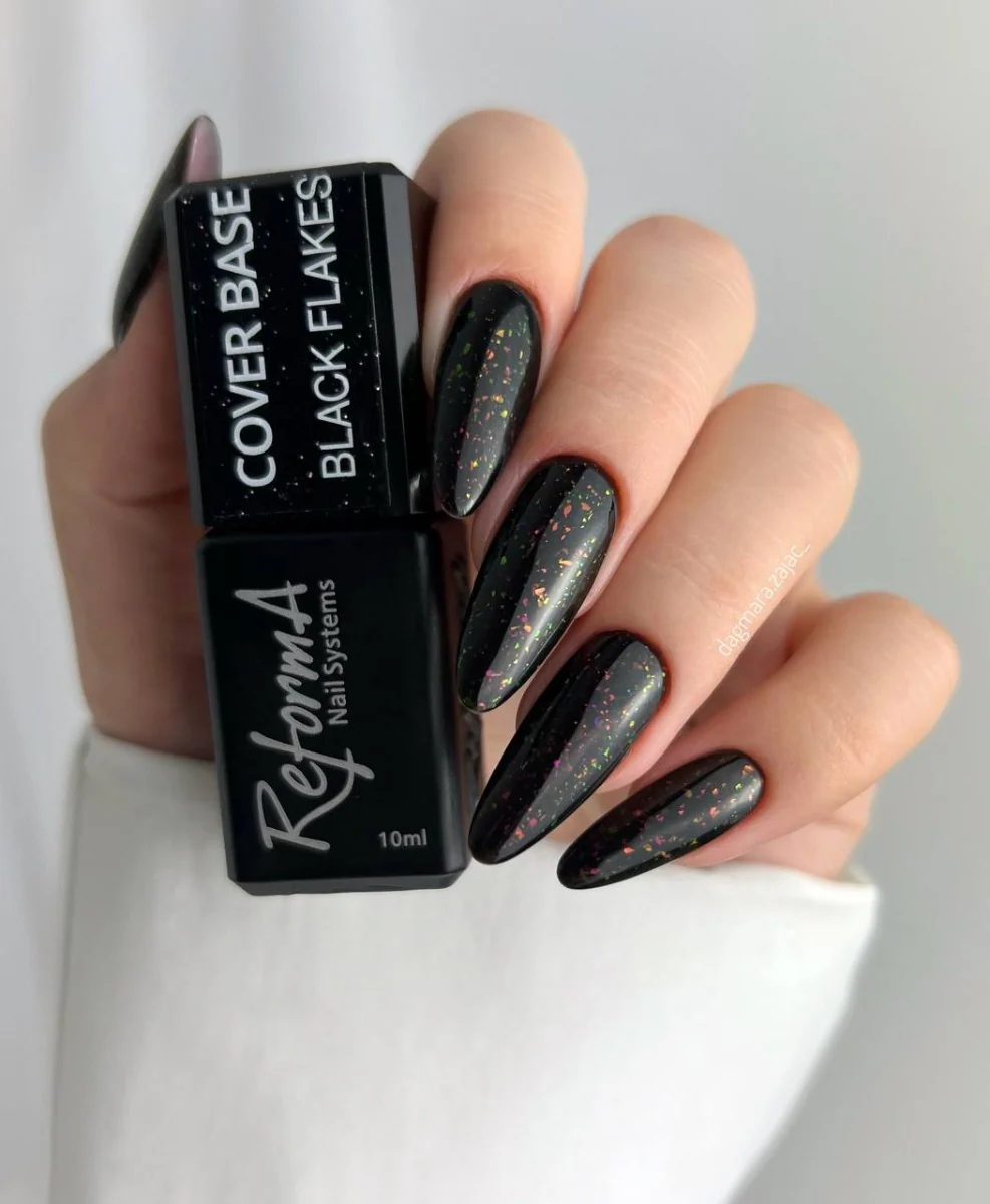 Cover Nail Base - Black Opal Flakes, 10 ml - Image 3