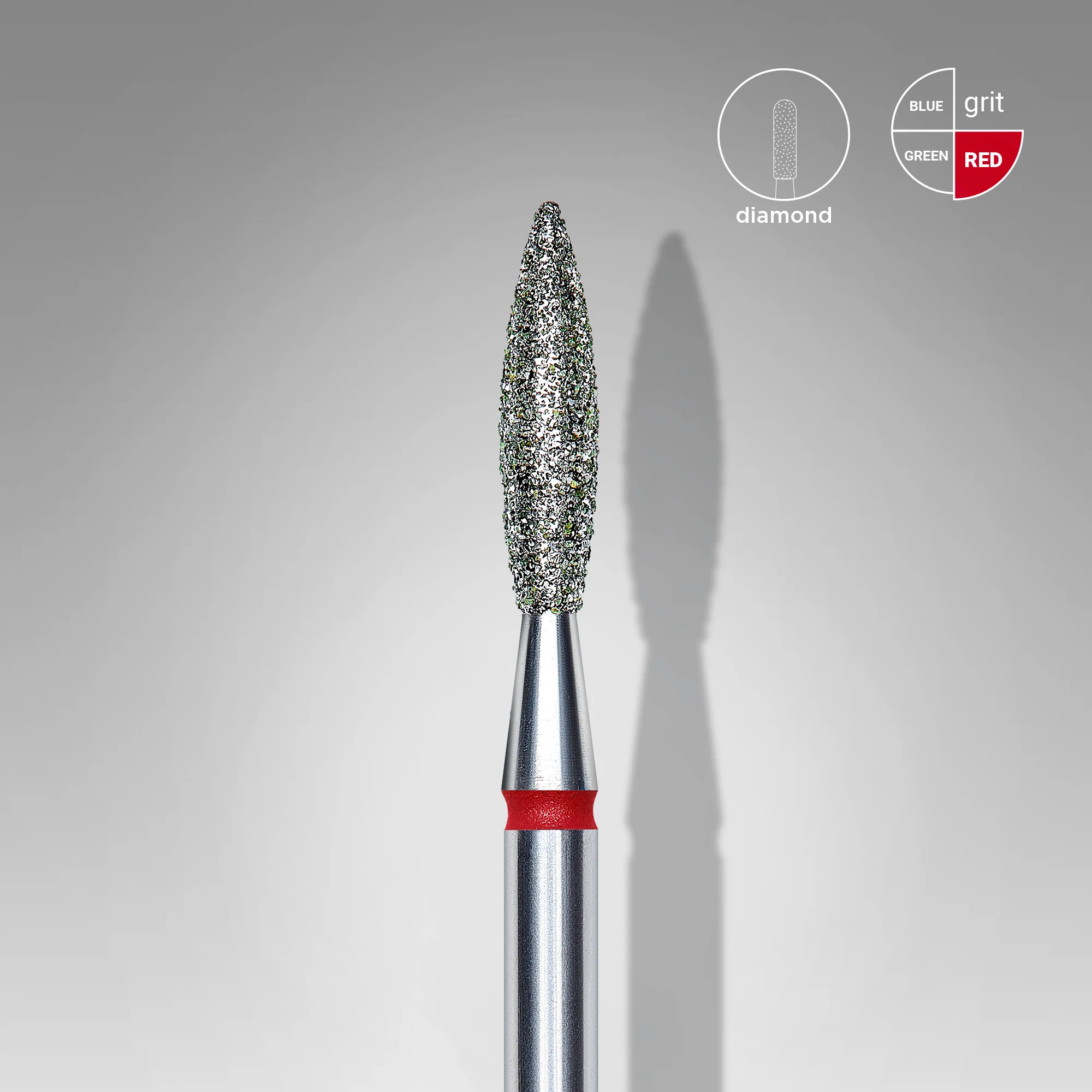Diamond Flame Bit Red EXPERT Diameter 2.3 mm / Working Part 10 mm