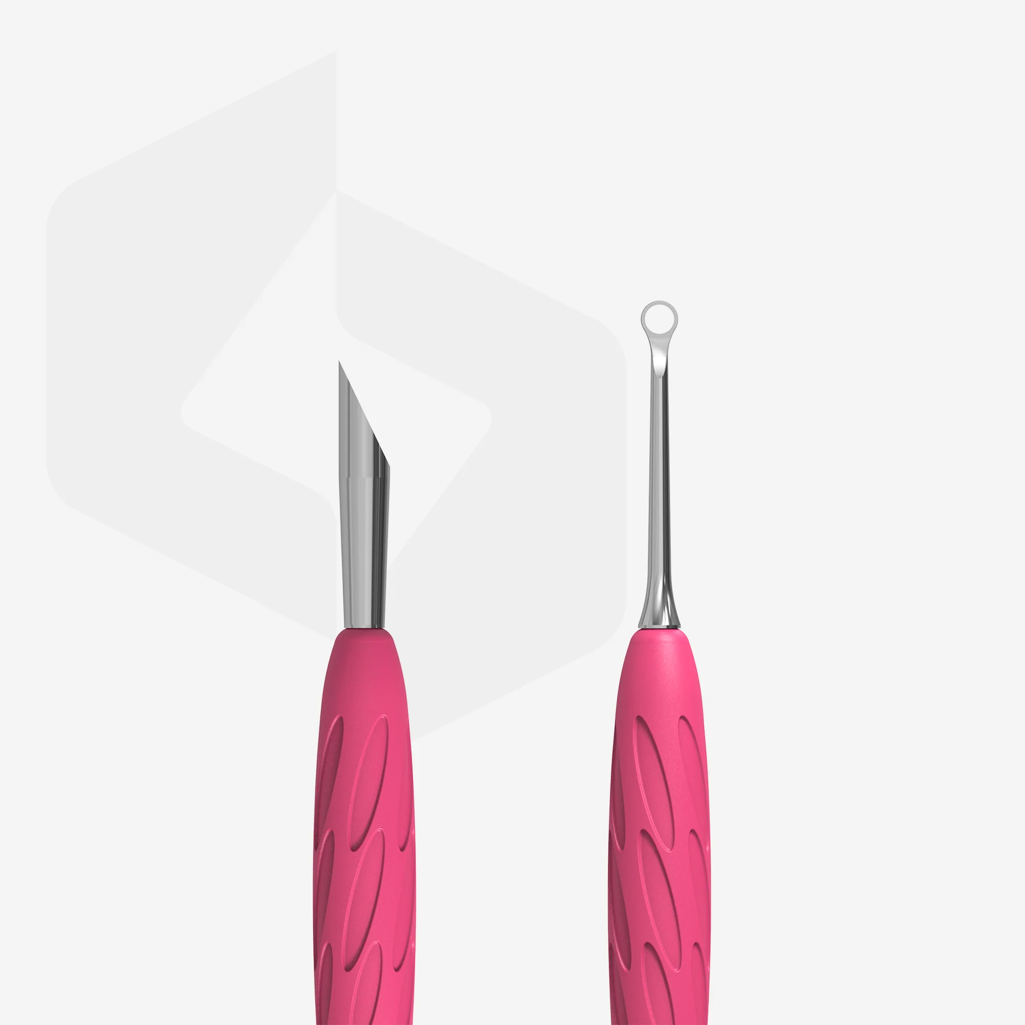 Gummy Manicure Pusher with Silicone Handle UNIQ 11 TYPE 2 (Angled Pusher and Ring) - Image 2