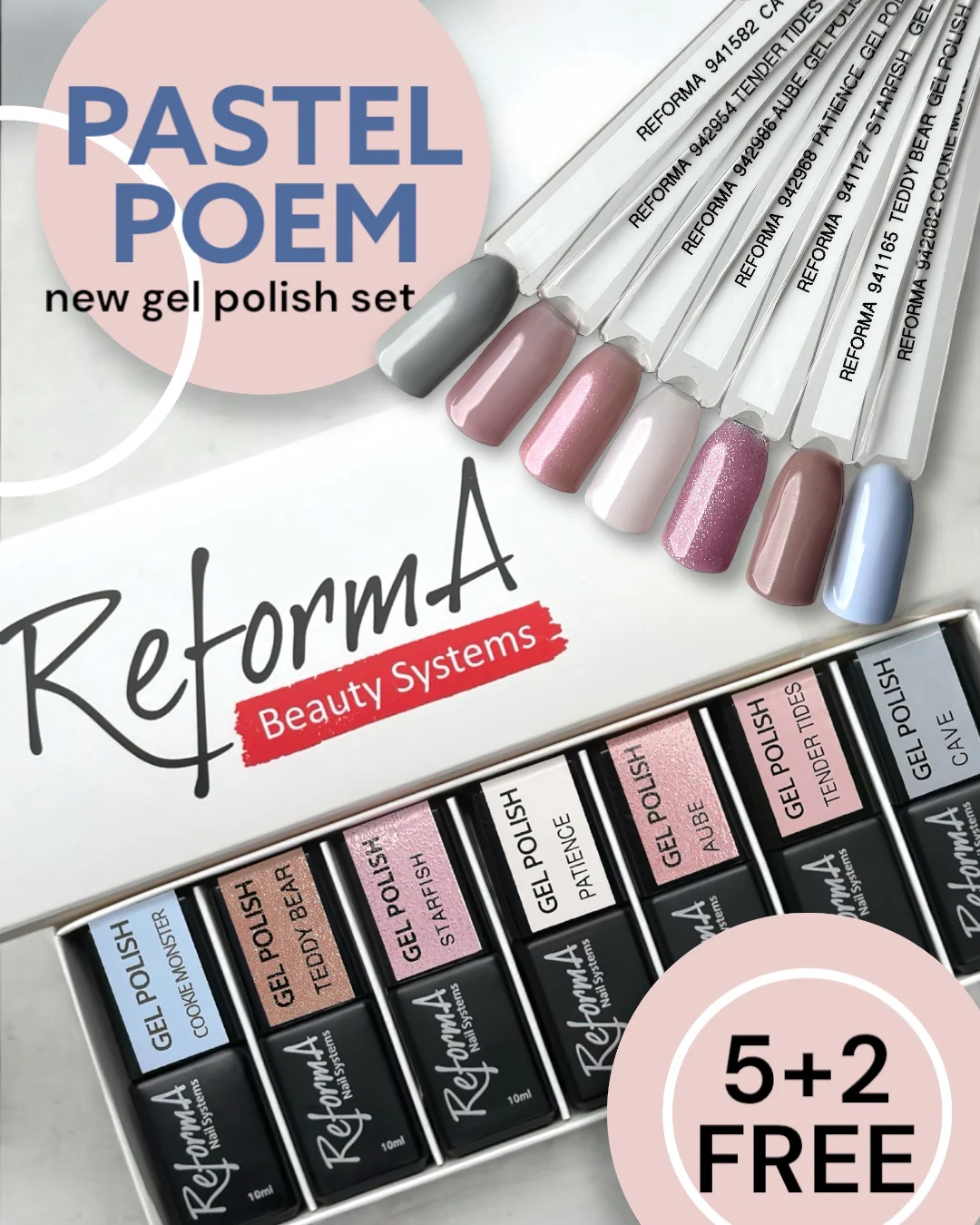 "Pastel Poem" Gel Polish Set, 7 x 10 ml - Image 3