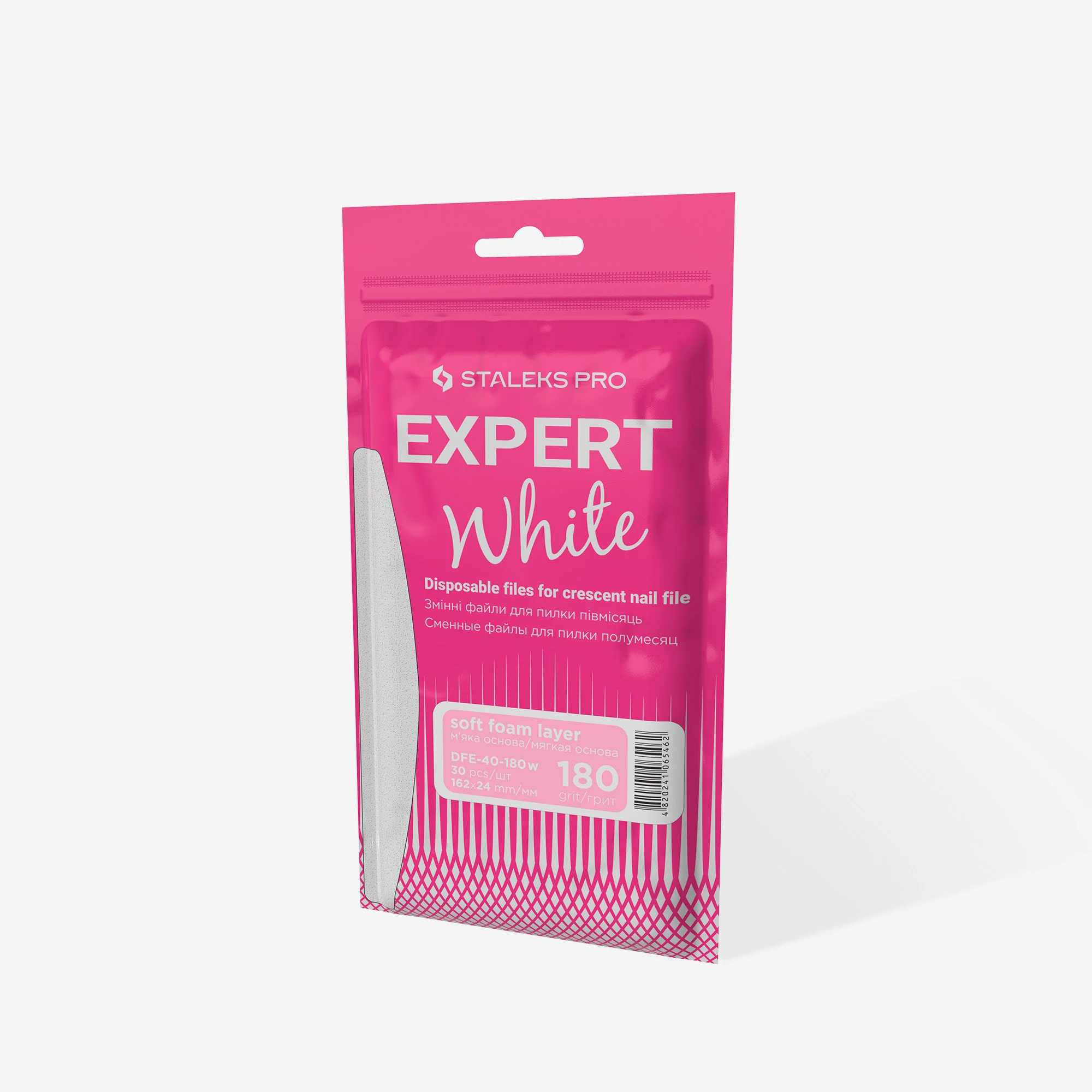 White Refill Files with Soft Base for Half-Moon File EXPERT 40 180 Grit (30 pcs) - Image 4